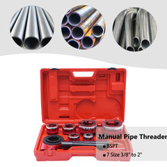 7 Size Bar Pipe Threader Kit Pipe Thread Cutter Tap Head Pipe Die Threading Sets