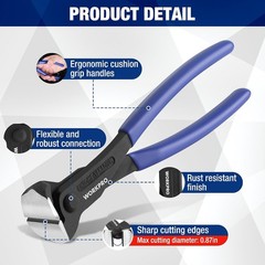 8 Inch Nail Puller, End Cutting Pliers &ndash; Black Finish Chrome Vanadium Steel, Hig