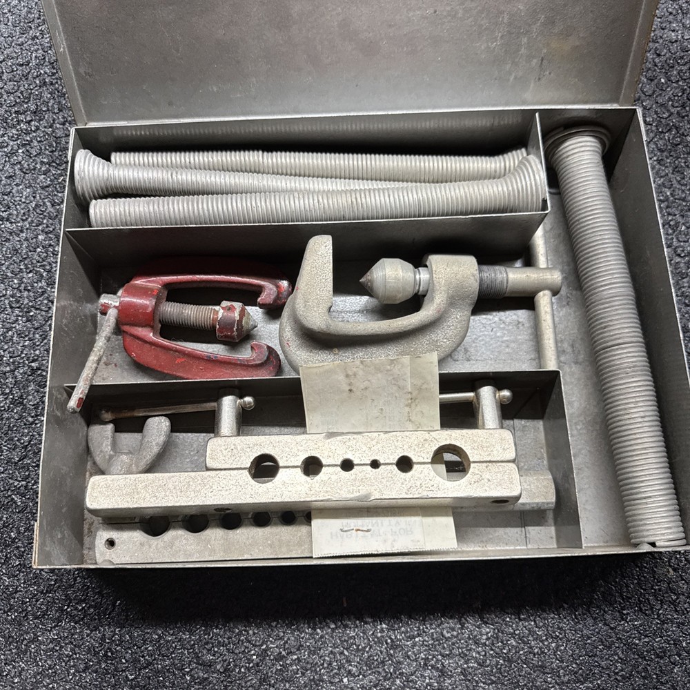 Vtg Craftsman Flaring Tool Set W/Spring Benders & Original Steel Box USA 🇺🇸
