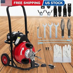 Electric Drain Cleaner Machine, 75Ft x 1/2 Inch Heavy Duty Sewer Snake Auger