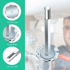 PVC Pipe Reamer, 4Pcs Fitting Saver Tool for Removing SCH 40 4pcs, Silver