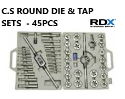 45 PCS. C.S. TAP AND ROUND DIE SETS FRACTIONAL (777CD) ITEM NUMBER 431-20045