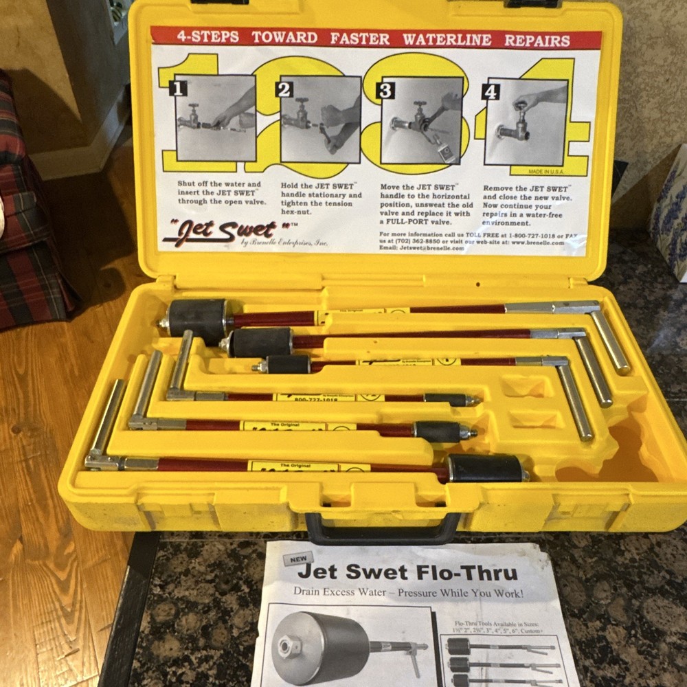 Jet Swet Flo-Thru 6100 Waterline Repair Tool Pressure Test Pump Kit w/ Case