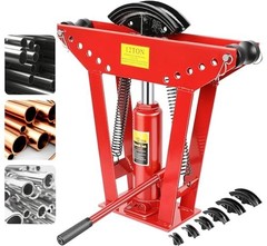 12 Ton Hydraulic Pipe Bender with 6 Dies for Steel Iron Metal Tubing