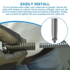 91042 Cable Repair Coupling Suitable for RIDGID Drain Cleaner Fittings, 1/2-I&hellip;