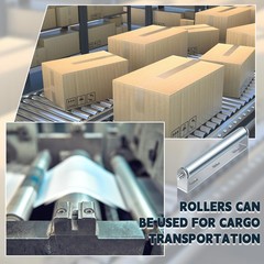 4 Sets 1.5&rdquo; Diameter Conveyor Rollers with Stands 10&rdquo; silver