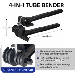 180 Degree Tube Bender 4 In 1 Manual Tubing Pipe Bender 3/16&Prime; 1/4&Prime; 5/16&Prime; 3/8&Prime; Fo