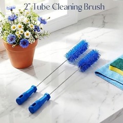 2 Pack Flexible Drain Brush &ndash; 19.7&Prime; Pipe Cleaning Tool for Shower & Tub, Blue