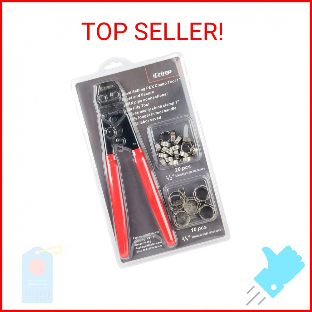 iCrimp PEX Pipe Clamp Cinch Tool Crimping Tool Crimper for Stainless Steel Clamp