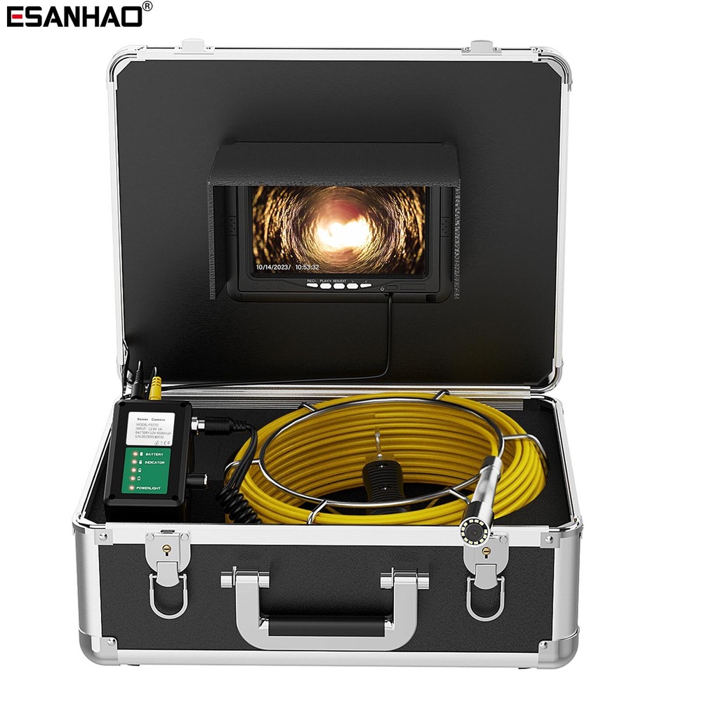 7&Prime; 20M Pipe Inspection Camera Drain Sewer Camera 1000TVL Industrial Endoscope
