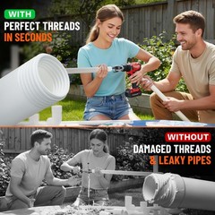 Premium 3 Packs PVC Pipe Threader 1/2 3/4 And 1 For + 3/4, 1311