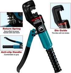 Tivorex Hydraulic Crimping Tool & Cable Cutter, 12 AWG to 00 (2/0), Wire Kit wit