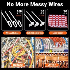 Ferrule Crimper Tool Kit 1650PCS &ndash; Self-Adjusting Ratchet Pliers 4 AWG 28-5 (0.0