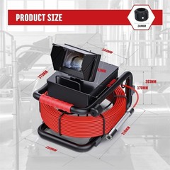 High-Definition 4.3&rdquo; Drain Inspection Camera with 145-Degree View&mdash;30m Length