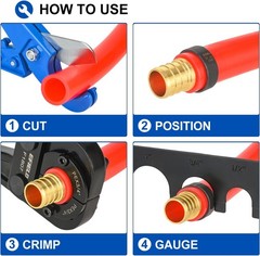 PEX Crimping Tool Full Size Kit 3/8 Inch 1/2 Inch 5/8 Inch 3/4 Inch & 1 Inch W/