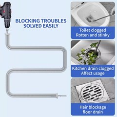 Professional Drain Snake Drill Attachments Kit, 10 Piece Black And Red