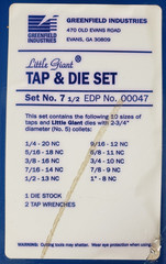 461184 &ndash; Greenfield Industries Little Giant Tap & Die Set No 7-1/2 and No 37-1/2