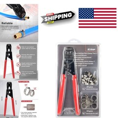 Professional Grade PEX Crimp Tool with 30 Stainless Steel Clamps for Maintenance