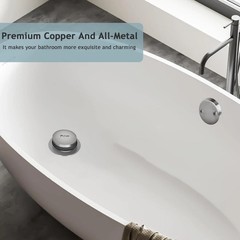 Tip-Toe Bathtub Drain Kit with Two-Hole Overflow Standard, Brushed Nickel