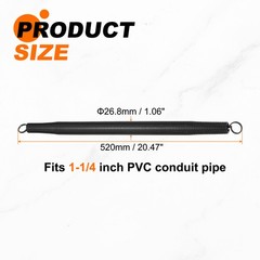 PVC Spring Tube Bender 26.8mm OD 520mm Long PVC Bender Pipe Bender Black