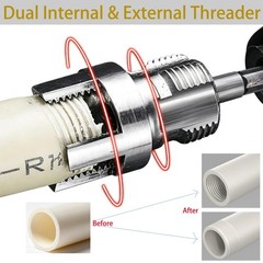 3PCS PVC Pipe Threading Tool Internal External Plumbers Threader Kit Set