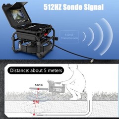 9 Inch Sewer Camera 50m/164ft Pipe Inspection Camera w/ 512hz Locator Keyboard