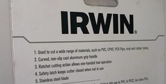 Irwin IRHT81742 Ratcheting PVC Cutter Cuts 1/8 to 2 1/2&Prime; New Sealed