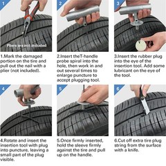 Universal Tire Repair Kit, Heavy Duty Car Emergency Tool Kit for Flat Tire Pu&hellip;