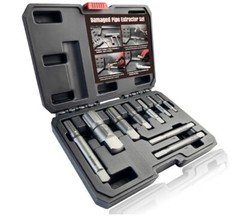 Extractores de tuber&iacute;as 1/8&Prime;&ndash;1&Prime;, kit de 9 piezas con estuche resistente