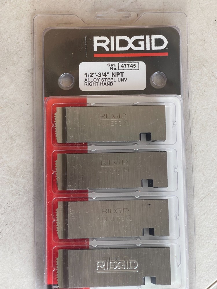 RIDGID 47745 1/2&Prime; To 3/4&Prime; NPT Alloy Steel UNV Right Hand Universal Pipe Dies New