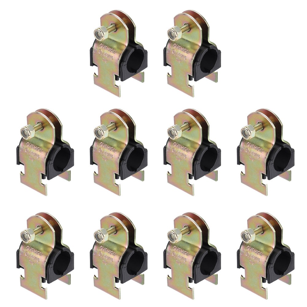 10 Pcs Rubber Cushion Strut Clamps, 7/8&Prime; OD Carbon Steel Pipe Strut Clamp