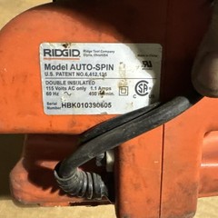Rigid Auto Spin Drain Cleaner with Cable Command Drain Lines Up to 25&rsquo;