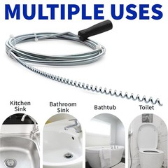 Manual Drain Snake Clog Remover 10 Foot Metal Tool Unclog Sinks Drains Toilets