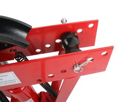 Red Steel 12 Ton Adjustable Roller Manual Hydraulic Pipe Bender w/ 6 Dies Size