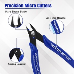 Small Wire Cutters Micro Flush Snips Zip Tie Cutter-10 Pack | Diagonal Cutting P