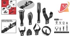 Drain Snake Drill Attachment 8-Piece Kit for Clog Removal in 50-100FT Pipes
