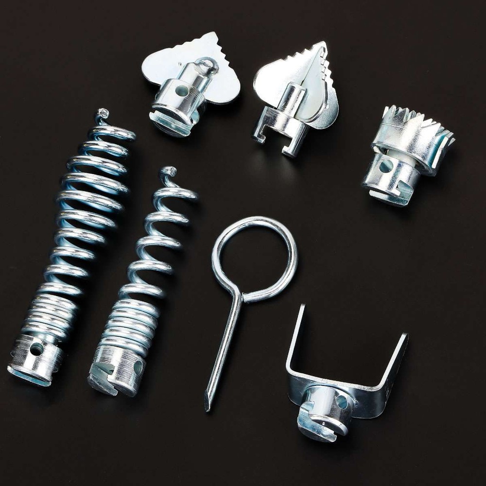 7 Pcs Cutter Set Drain Cleaner Plumbing Snake Tools Cable Auger Clog Sewer Pipe