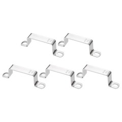 5pcs Square Pipe Clamp 60x30mm 304 Stainless Steel Tube Buckle, Silver
