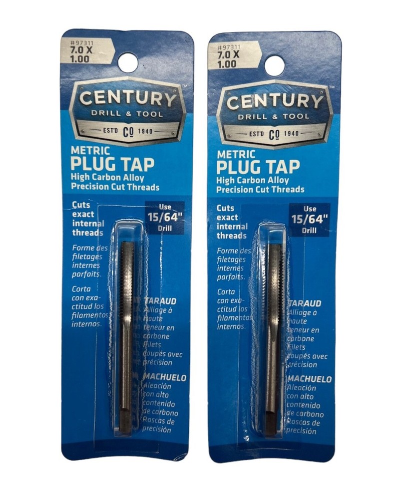 Century Drill & Tool 97311, 7.0 x 1.00 Metric Plug Tap (LOT OF 2) **SALE**