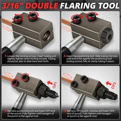 45 Degree Universal Brake Line Pipe Double Flaring Tool 3/16 Inch SAE Hand Held
