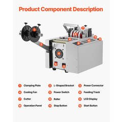 Auto Heat-Shrink Tube Cutter Cable Pipe Cutter Cutting Machine with LED