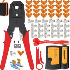 TAIWAIN RJ45 Network Crimp Tool Set CAT5 CAT6 Crimper Wire Stripping Crimping Cu