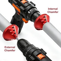 2-in-1 PVC Pipe Chamfer & Deburr Tool Manual Pipe Reamer 0.92&ndash;3.89&Prime;OD CPVC Pipe