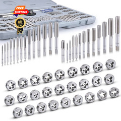 60-Pc Master Tap and Die Set &ndash; Include SAE Inch Size #4 to 1/2&rdquo; Metric&hellip;