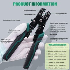 Multifunctional Crimping Pliers Tool with Stripper and Cutter for Wire Connectio