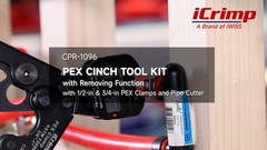 PEX Crimping Tool with Ratchet & Removal Function, 20PCS 1/2&Prime; & 10PCS 3/4&Prime; Clamp