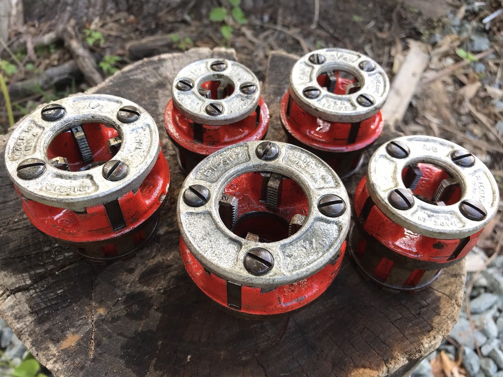Ridgid pipe threder die 1/8,1/4,3/8,1/2,3/4 Inch 5 Dies Set