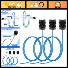 3 Pcs Flexible Drain Brush Set, 48&Prime; AC & HVAC Condensate Trap Cleaner Tool