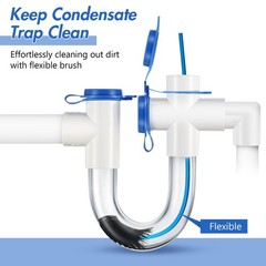 3 Pack 16 Inch AC Drain Line Cleaning Brush Flexible Condensate Trap Blue