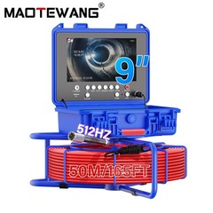 164ft Sewer Pipe Inspection Camera 512HZ Self-leveling Meter Counter 9inch DVR
